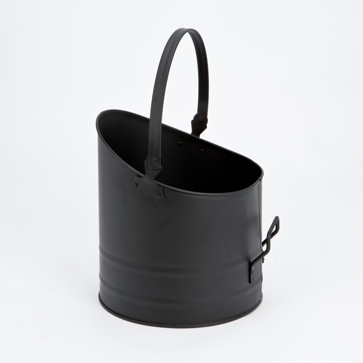 Set of 2 Nested Black Coal Buckets