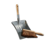 Galvanised Dustpan And Coco Brush