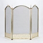 3 Panel Firescreen With Filigree - All Brass Finish