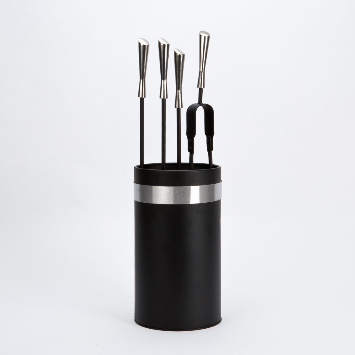 wholesale Black / Pewter Finish 5 Piece Companion Set