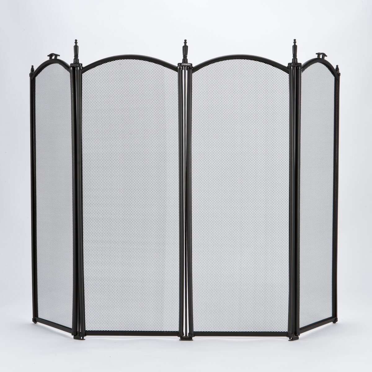 wholesale All Black 4 Panel Firescreen - Large