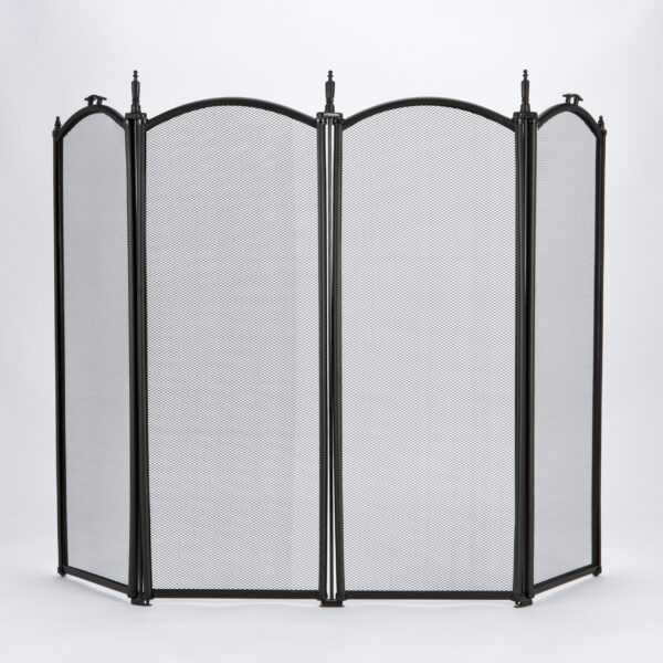 wholesale All Black 4 Panel Firescreen - Large