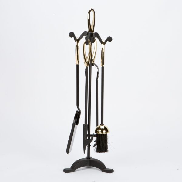 wholesale Black/Brass Finish Loop 5 Piece Companion Set