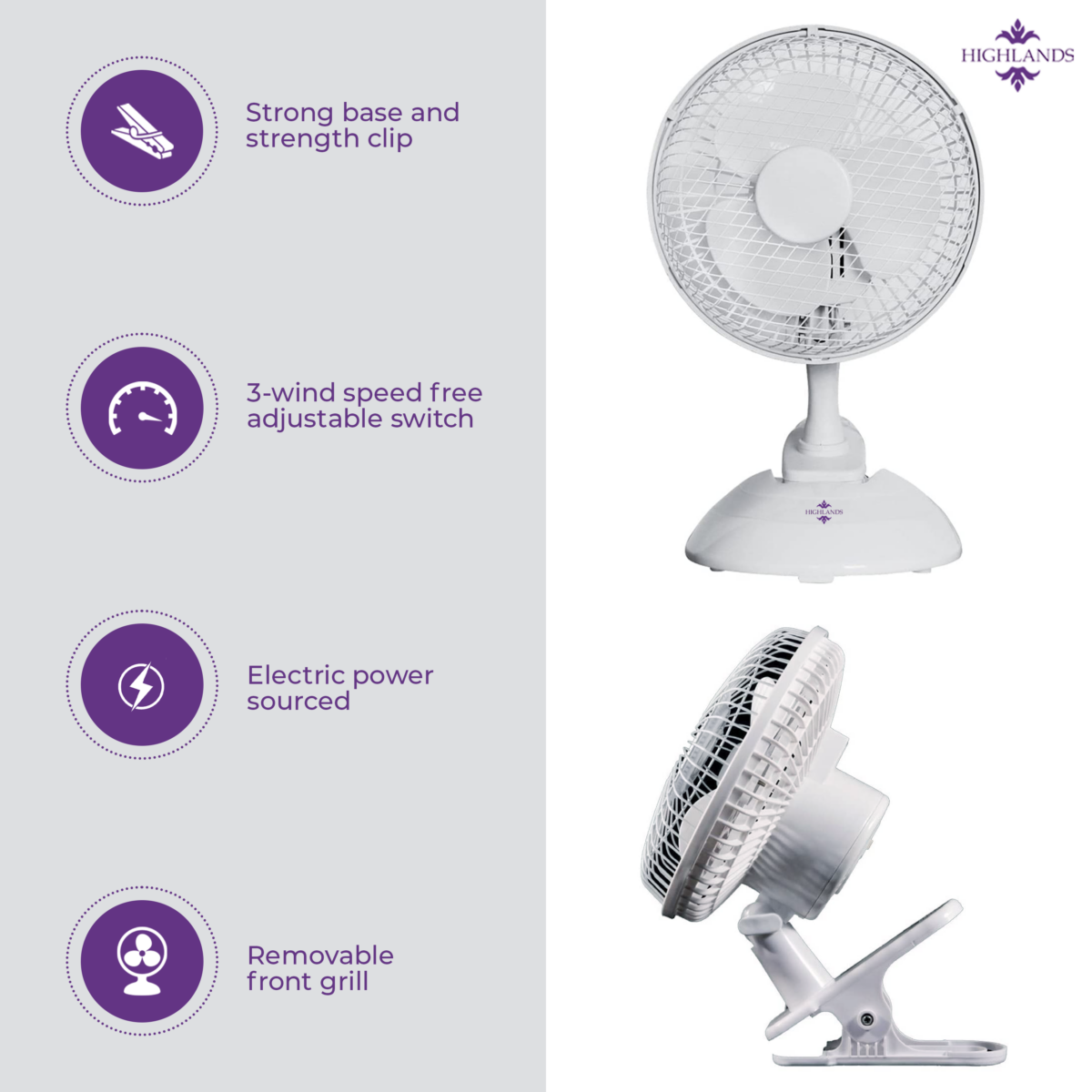 6 Inch 2 In 1 Desk Clip Fan