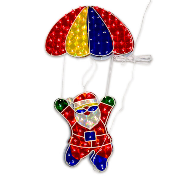 Santa Window Decoration - Silhouette With Parachute