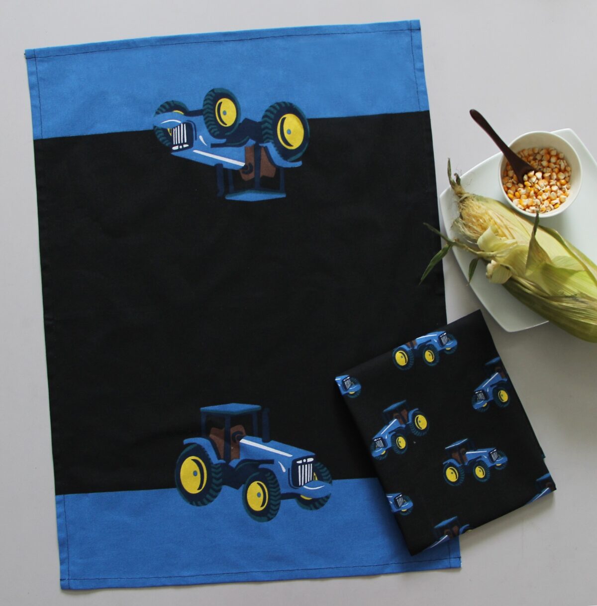 wholesale Bernie Tractor Teatowels Set Of 2 - Blue